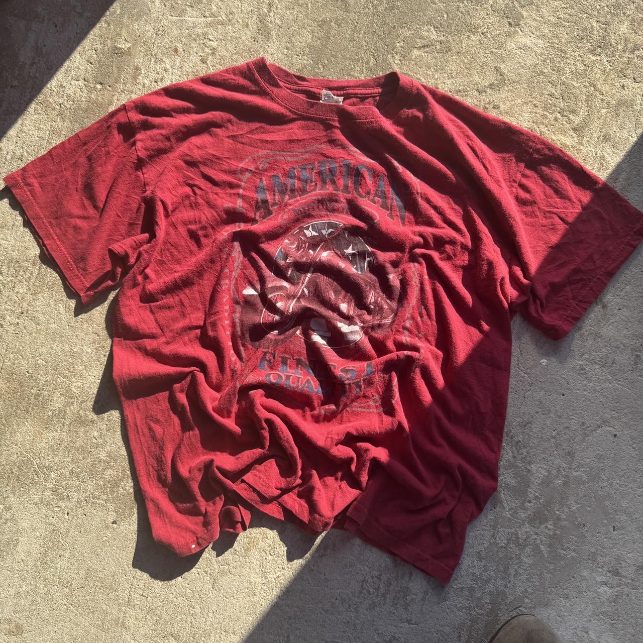 Red American Motorcycle Tee